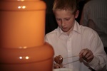 Connor at the chocalate fountain